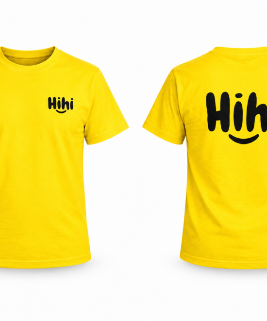 Tričko „Hihi“ unisex – žlté / čierne – Obrázok 9