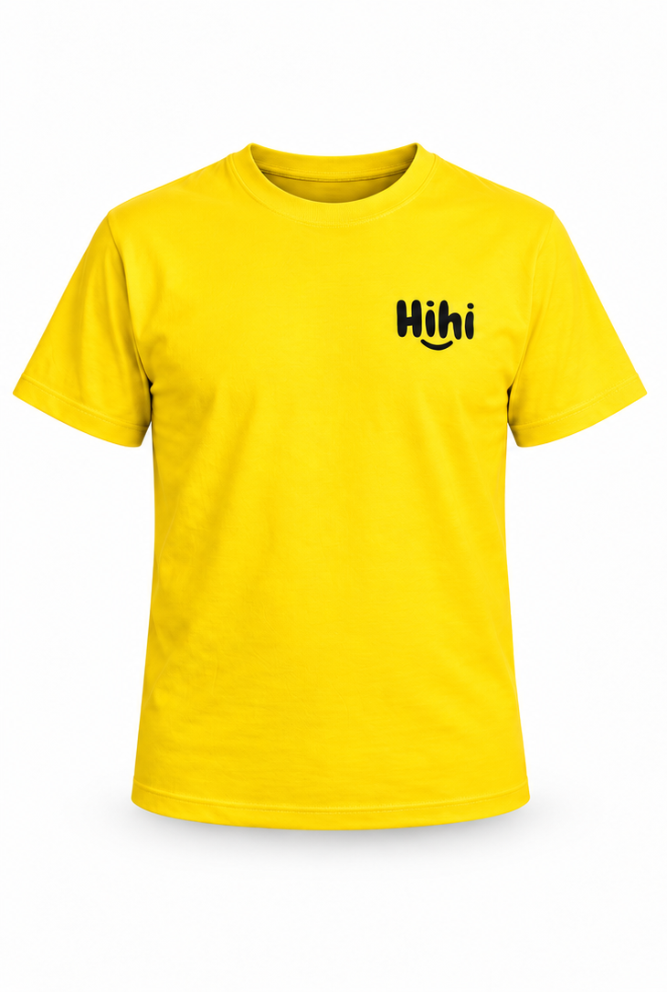 Tričko „Hihi“ unisex – žlté / čierne – Obrázok 8